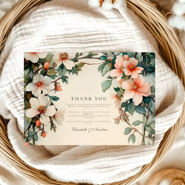 Tarjeta De Agradecimiento Fancy Floral Art Nouveau Boda (Subido por el creador)