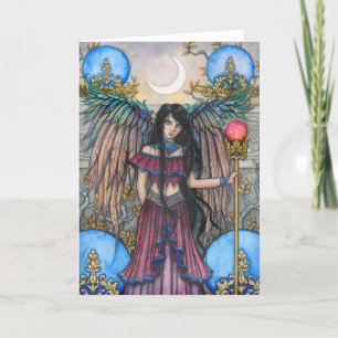 Tarjeta De Agradecimiento Fantasía de ave nocturna Arte de hadas de Molly Ha