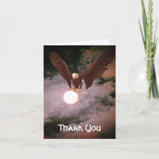 Tarjeta De Agradecimiento Fantasía de la luna llena del águila calva gracias