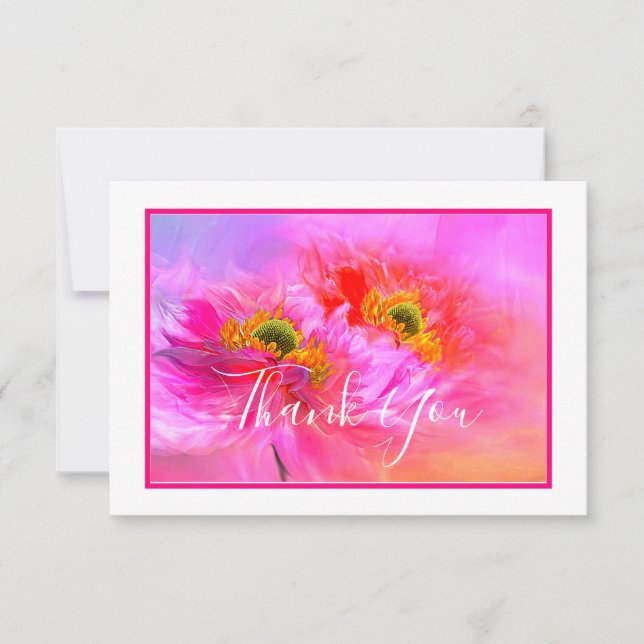 Tarjeta de agradecimiento fantasía floral (Anverso)
