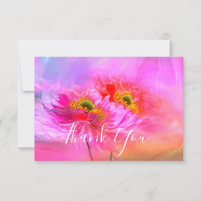 Tarjeta de agradecimiento fantasía floral (Anverso)