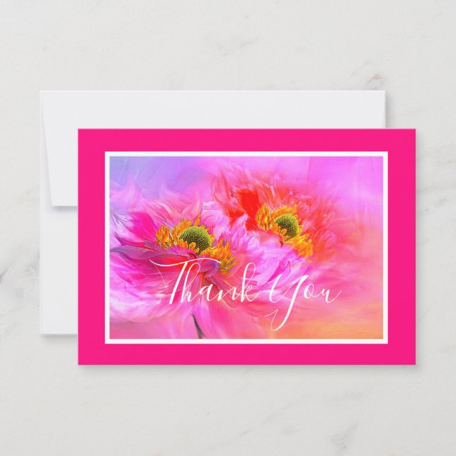 Tarjeta de agradecimiento fantasía floral (Anverso)