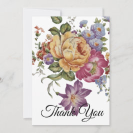 Tarjeta De Agradecimiento Fantasía Floral