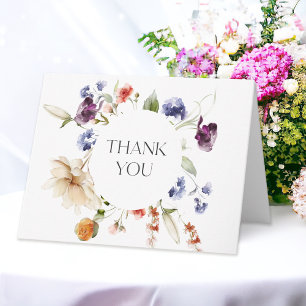Tarjeta De Agradecimiento Fantasía Floral Elegante Gracias