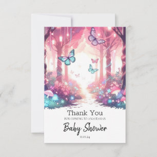 Tarjeta De Agradecimiento Fantasía moderna encantada Baby Shower forestal