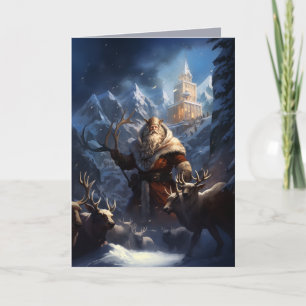 Tarjeta De Agradecimiento Fantasía Santa Nick Navidades