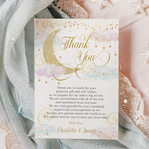 Tarjeta De Agradecimiento Fantasioso Revelación del Sexo de Twinkle Little S