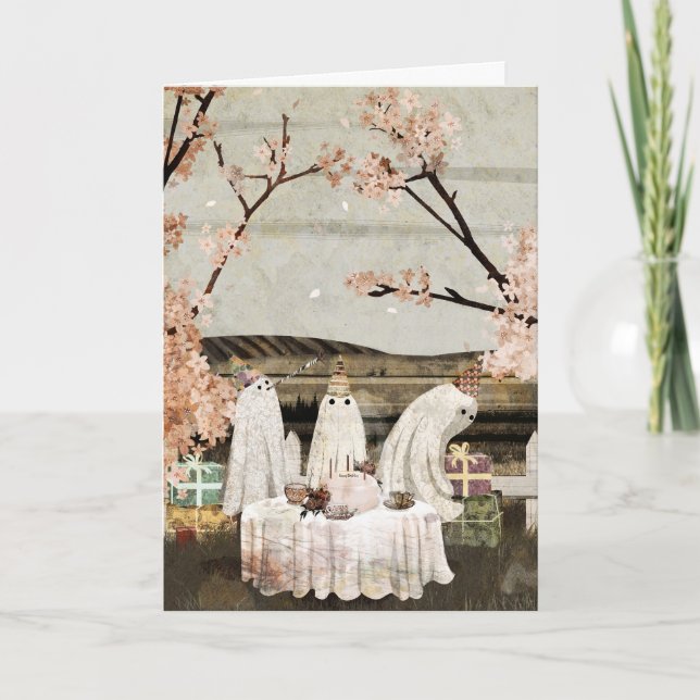 Tarjeta De Agradecimiento Fantasma de cumpleaños (Anverso)