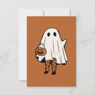 Tarjeta De Agradecimiento Fantasma de Halloween con medias Halloween