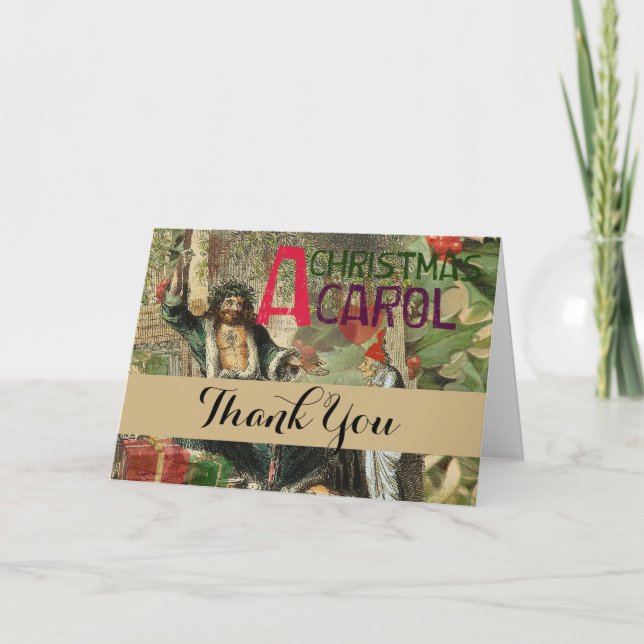 Tarjeta De Agradecimiento Fantasma del Ilustracion actual de Navidad (Anverso)