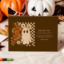 Tarjeta De Agradecimiento Fantasma del tablero de cheques floral ruso primer