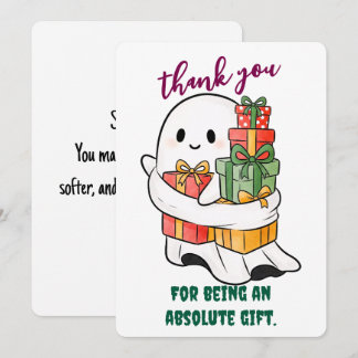 Tarjeta De Agradecimiento Fantasma Encantador con Regalos