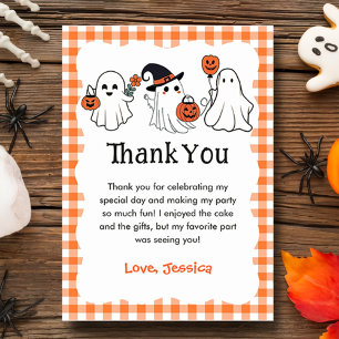 Tarjeta De Agradecimiento Fantasma Fantasma Halloween Cumpleaños Gracias tar