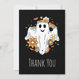 Tarjeta De Agradecimiento Fantasma Feliz Vibra Retro Hippie Gracias