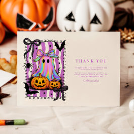 Tarjeta De Agradecimiento Fantasma irlandés Coquette Bow Spookone Uno
