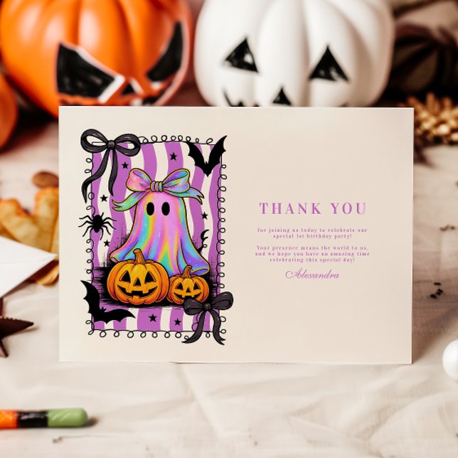 Tarjeta De Agradecimiento Fantasma irlandés Coquette Bow Spookone Uno (Subido por el creador)