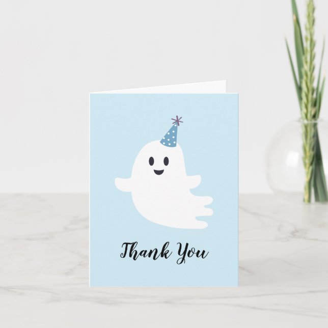Tarjeta De Agradecimiento Fantasma Un Fantasma Típico Halloween Primer Cumpl (Anverso)