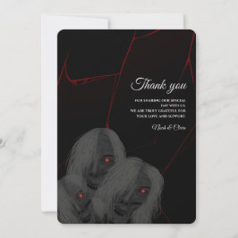 Tarjeta De Agradecimiento Fantasmas blancos góticos - Halloween oscuro y som