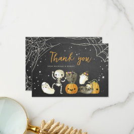 Tarjeta De Agradecimiento Fantasmas frívolos gatos Halloween Cae Baby Shower