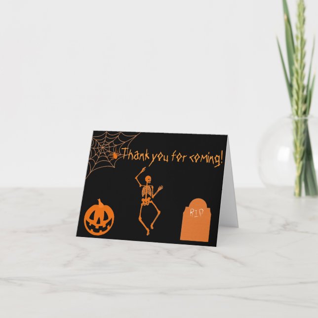 Tarjeta De Agradecimiento Fantasmas Halloween Gracias Cartas (Anverso)