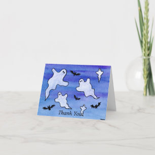 Tarjeta De Agradecimiento Fantasmas y murciélagos