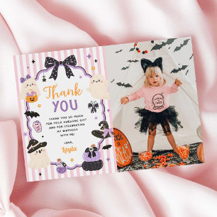 Tarjeta De Agradecimiento Fantasmita Pequeña Boo Monada Cumpleaños de Hallow