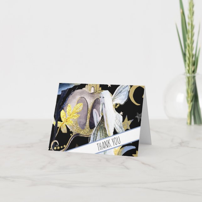 Tarjeta De Agradecimiento *~* Fantasy Fairy Pumpkin Baby Shower Gracias (Anverso)