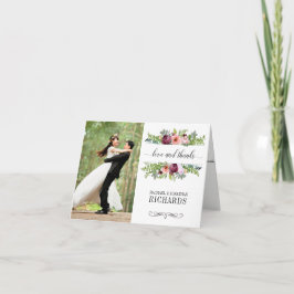 Tarjeta De Agradecimiento Fantasy Floral Boda Foto Gracias