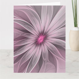 Tarjeta De Agradecimiento Fantasy Flower Abstract Plum Floral Fractal Art