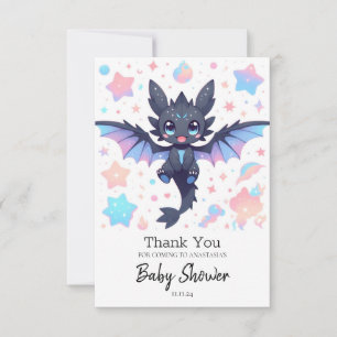Tarjeta De Agradecimiento Fantasy Sweet Dragon Baby Shower