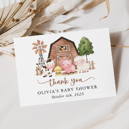 Tarjeta De Agradecimiento Farm Animals, Cute Animals, Barn, Baby Shower