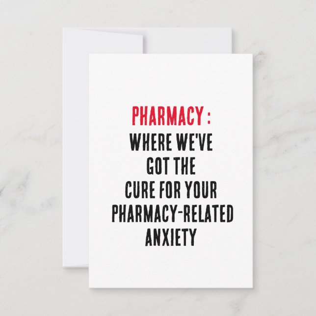 Tarjeta De Agradecimiento Farmacia: donde tenemos la cura para tu farma (Anverso)