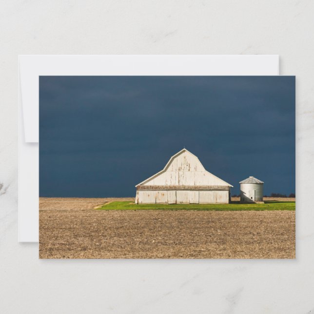 Tarjeta De Agradecimiento Farms | White Barn & Silo (Anverso)