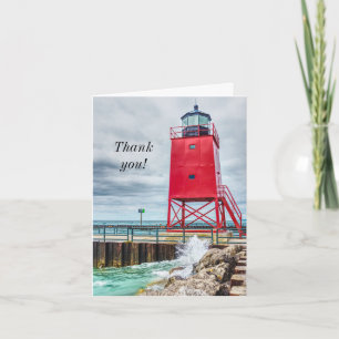 Tarjeta De Agradecimiento Faro Charlevoix South Pierhead Gracias