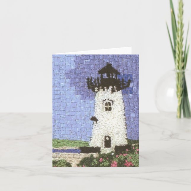 Tarjeta De Agradecimiento Faro de Edgartown en Cape Cod-Martha's Vineyard (Anverso)