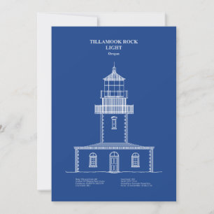 Tarjeta De Agradecimiento Faro de roca de Tillamook - Oregon - AD