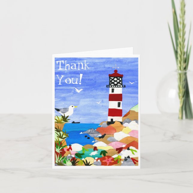Tarjeta De Agradecimiento Faro "Gracias" Notecard (Anverso)