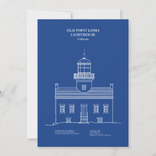 Tarjeta De Agradecimiento Faro Old Point Loma - California - AD