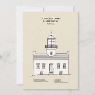 Tarjeta De Agradecimiento Faro Old Point Loma - California - SBD
