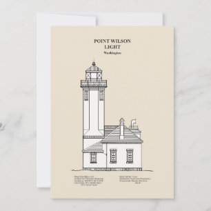 Tarjeta De Agradecimiento Faro Point Wilson - Washington - SBD
