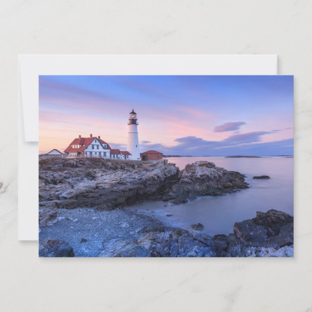 Tarjeta De Agradecimiento Faros | Cabo Elizabeth, Maine (Anverso)