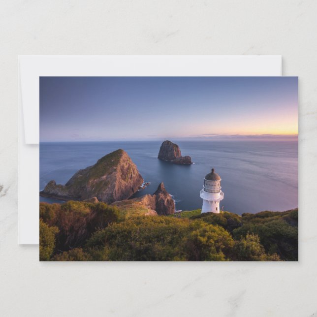 Tarjeta De Agradecimiento Faros | Faro Cabo Brett Nueva Zelanda (Anverso)
