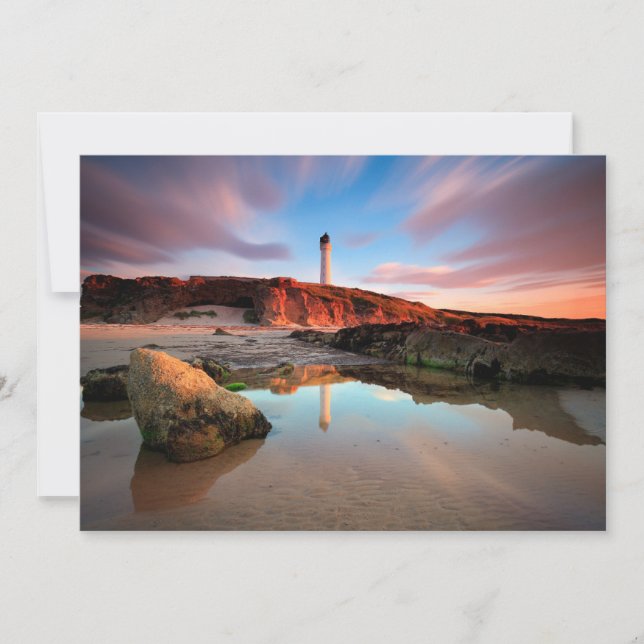 Tarjeta De Agradecimiento Faros | Sea-Light Lossiemouth Scotland (Anverso)