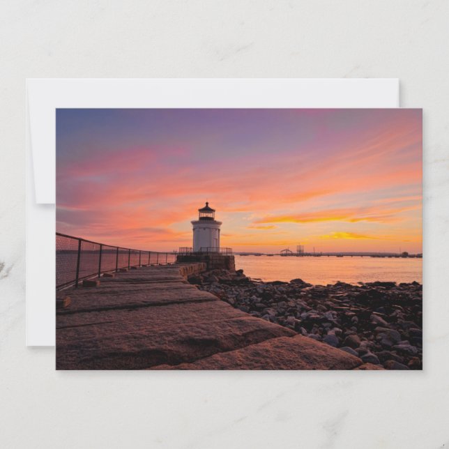 Tarjeta De Agradecimiento Faros | South Portland, Maine (Anverso)