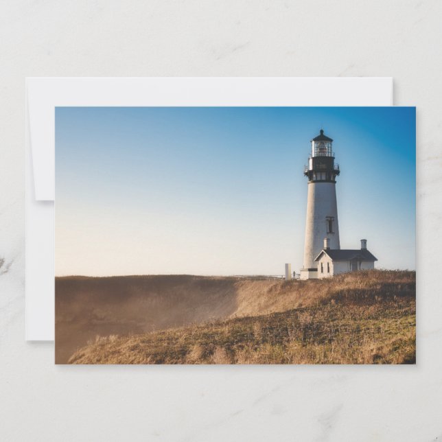 Tarjeta De Agradecimiento Faros | Yaquina Head Lighthouse Oregon (Anverso)