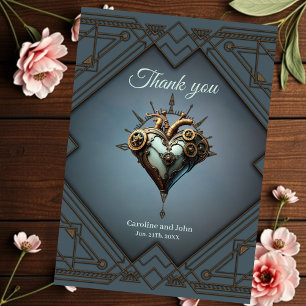 Tarjeta De Agradecimiento Fascinante corazón de vapor punk