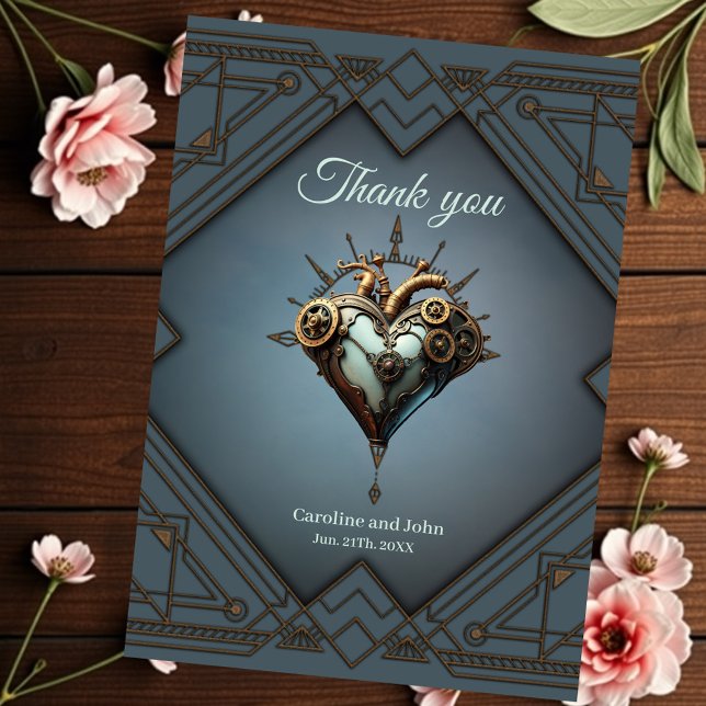Tarjeta De Agradecimiento Fascinante corazón de vapor punk (Subido por el creador)