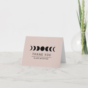 Tarjeta De Agradecimiento Fases modernas de la luna malva elegante