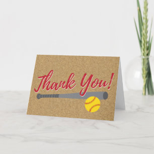 Tarjeta De Agradecimiento Fastpitch Softball Gracias tarjeta- GraphicLoveSho