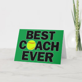 Tarjeta De Agradecimiento Fastpitch Softball Mejor Entrenador Personalizado 